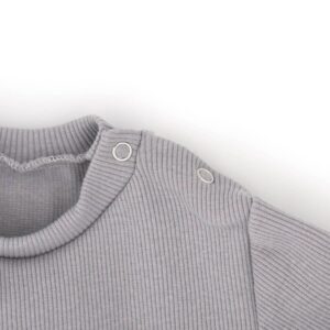 Ribbed jersey fastening detail gray